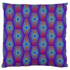 Red Blue Bee Hive Large Flano Cushion Case (two Sides) by Amaryn4rt