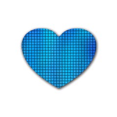 Seamless Blue Tiles Pattern Heart Coaster (4 Pack) 