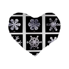 Snowflakes Exemplifies Emergence In A Physical System Standard 16  Premium Flano Heart Shape Cushions by Amaryn4rt