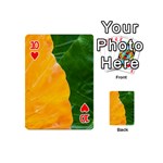 Wet Yellow And Green Leaves Abstract Pattern Playing Cards 54 (Mini)  Front - Heart10