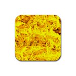 Yellow Abstract Background Rubber Coaster (Square)  Front