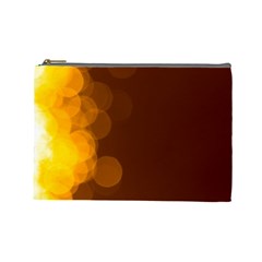 Yellow And Orange Blurred Lights Orange Gerberas Yellow Bokeh Background Cosmetic Bag (large)  by Amaryn4rt