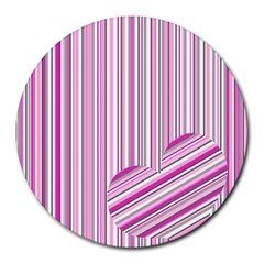 Pink Love Pattern Round Mousepads by Valentinaart