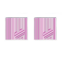 Pink Love Pattern Cufflinks (square) by Valentinaart