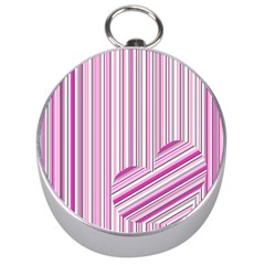 Pink Love Pattern Silver Compasses by Valentinaart