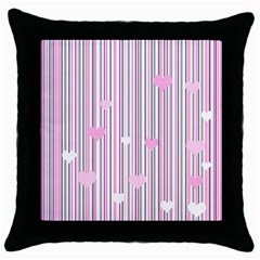 Pink Love Throw Pillow Case (black) by Valentinaart