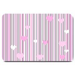 Pink Love Large Doormat  by Valentinaart