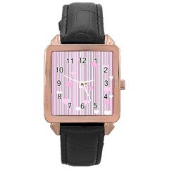 Pink Love Rose Gold Leather Watch 