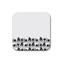 Simple Black And White Design Rubber Coaster (square)  by Valentinaart