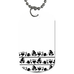 Simple Black And White Design Dog Tag (one Side) by Valentinaart