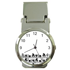 Simple Black And White Design Money Clip Watches by Valentinaart