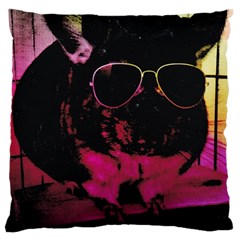 Maggie Chinchillin Version 2 Large Flano Cushion Case (one Side)