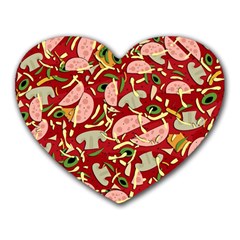 Pizza Pattern Heart Mousepads by Valentinaart