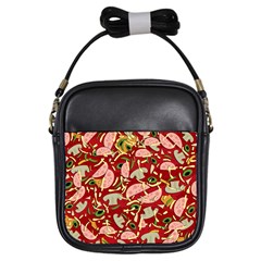 Pizza Pattern Girls Sling Bags by Valentinaart