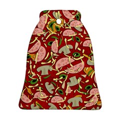 Pizza Pattern Bell Ornament (two Sides) by Valentinaart