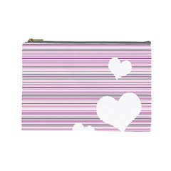 Pink Valentines Day Design Cosmetic Bag (large)  by Valentinaart