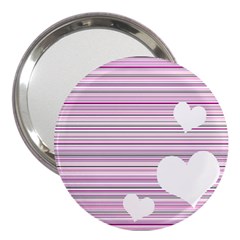 Pink Valentines Day Design 3  Handbag Mirrors