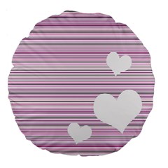 Pink Valentines Day Design Large 18  Premium Flano Round Cushions