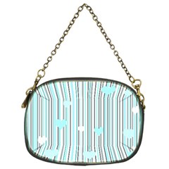 Cyan Love Chain Purses (one Side)  by Valentinaart