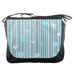 Cyan Love Messenger Bags