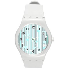 Cyan Love Round Plastic Sport Watch (m) by Valentinaart