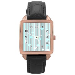 Cyan Love Rose Gold Leather Watch 