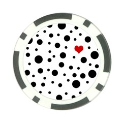 Dots And Hart Poker Chip Card Guard by Valentinaart