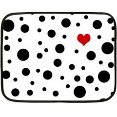 Dots and hart Double Sided Fleece Blanket (Mini) 