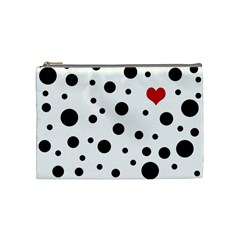 Dots and hart Cosmetic Bag (Medium) 