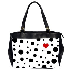 Dots And Hart Office Handbags (2 Sides)  by Valentinaart