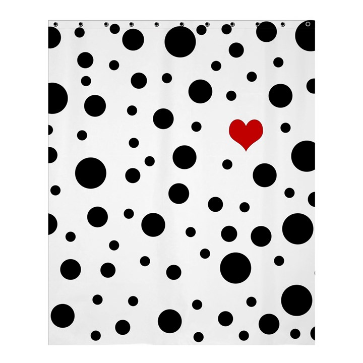 Dots and hart Shower Curtain 60  x 72  (Medium) 