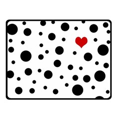 Dots and hart Double Sided Fleece Blanket (Small) 