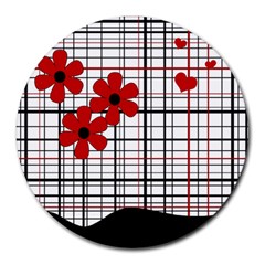 Cute Floral Desing Round Mousepads