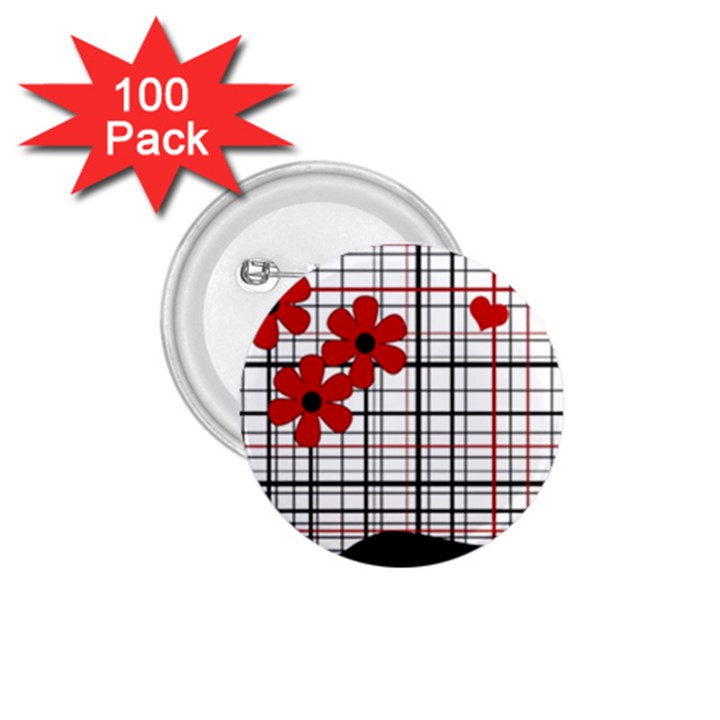 Cute floral desing 1.75  Buttons (100 pack) 