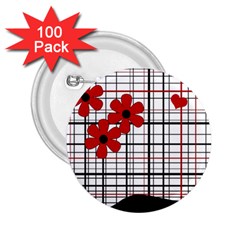 Cute Floral Desing 2 25  Buttons (100 Pack) 