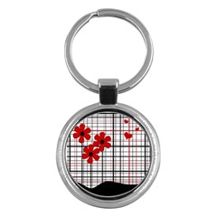 Cute Floral Desing Key Chains (round) 