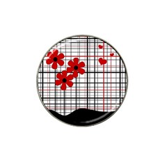 Cute Floral Desing Hat Clip Ball Marker (4 Pack)