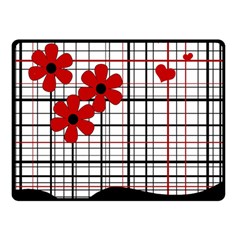 Cute Floral Desing Double Sided Fleece Blanket (small) 