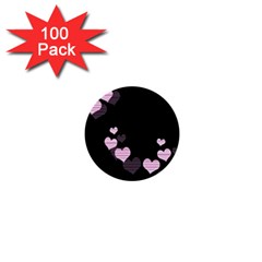 Pink Harts Design 1  Mini Buttons (100 Pack) 