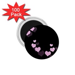 Pink Harts Design 1 75  Magnets (100 Pack) 