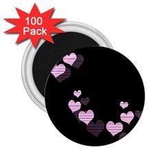 Pink Harts Design 2 25  Magnets (100 Pack) 