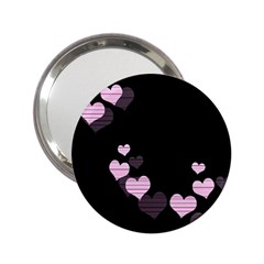 Pink Harts Design 2 25  Handbag Mirrors