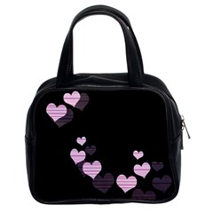 Pink Harts Design Classic Handbags (2 Sides)