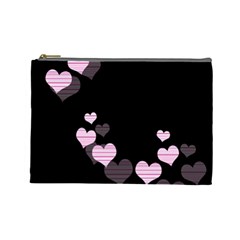 Pink Harts Design Cosmetic Bag (large) 