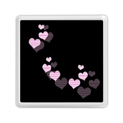 Pink Harts Design Memory Card Reader (square)  by Valentinaart