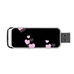 Pink Harts Design Portable Usb Flash (one Side) by Valentinaart