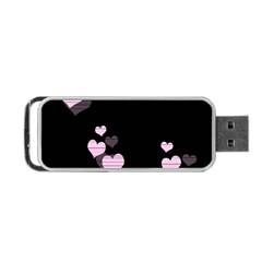 Pink Harts Design Portable Usb Flash (two Sides)