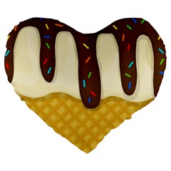 Ice Cream Zoom Large 19  Premium Flano Heart Shape Cushions