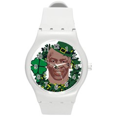 Kith Me I m Irith, Mike Tyson St Patrick s Day Design Round Plastic Sport Watch (m) by twistedimagetees