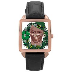 Kith Me I m Irith, Mike Tyson St Patrick s Day Design Rose Gold Leather Watch  by twistedimagetees